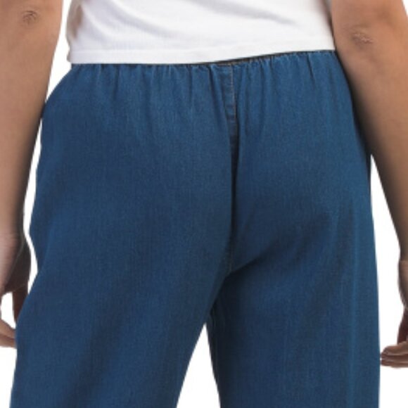 NEW BEBE Open Leg Chambray Pants Medium Blue for women 168mn - Picture 4 of 10